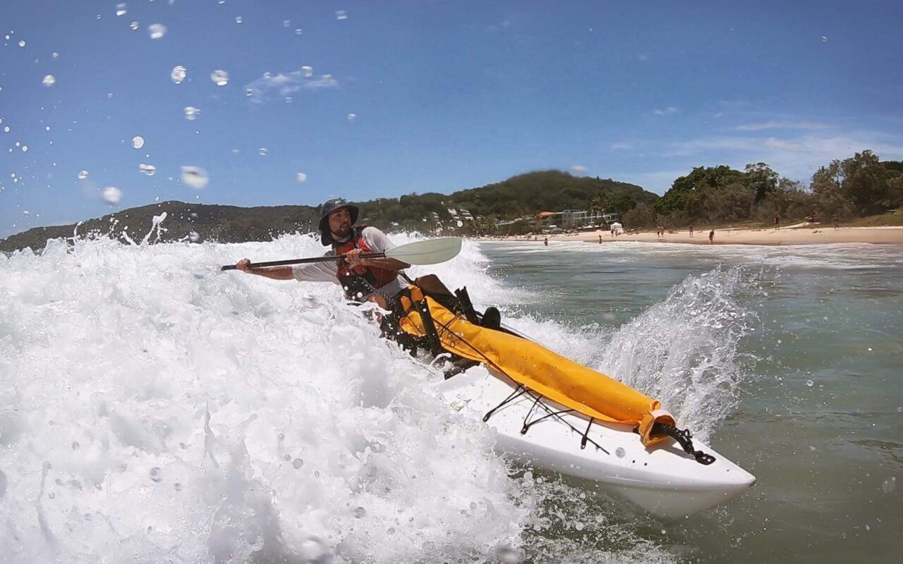 Daniele giannatempo surfing the waves in the ocean in australia on his viking profish reload