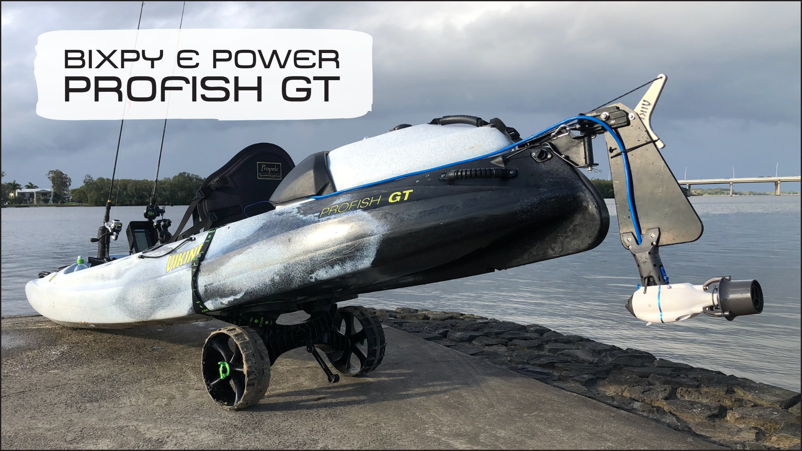 Viking profish gt kayak with bixpy electric motor system