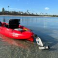 Bixpy Hobie Twist & Stow Adapter installed on Hobie Mirage kayak