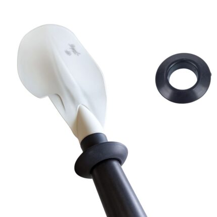 Viking kayak paddle with black rubber drip ring installed